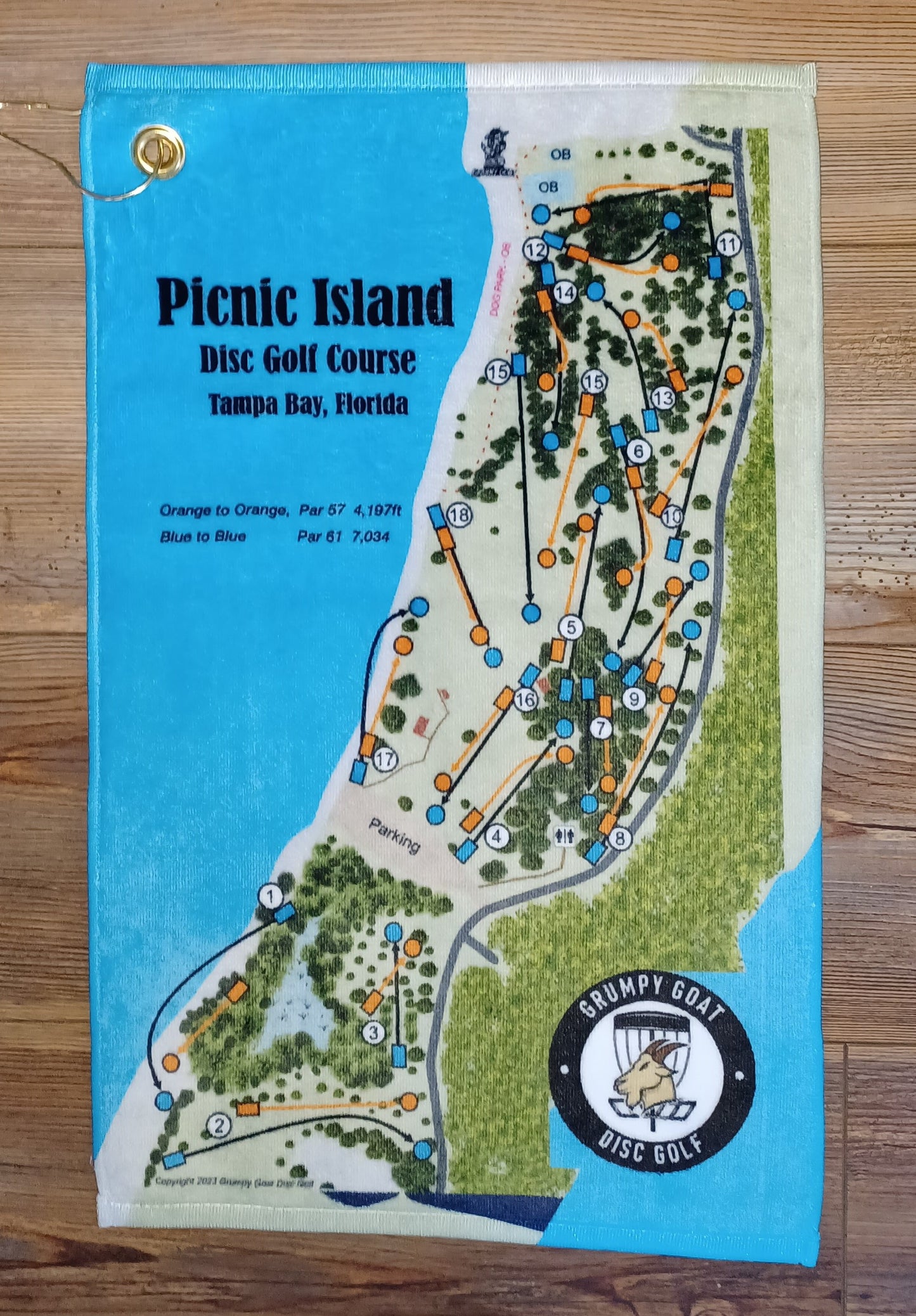 Picnic Island Disc Golf Map Towel ***FREE SHIPPING***