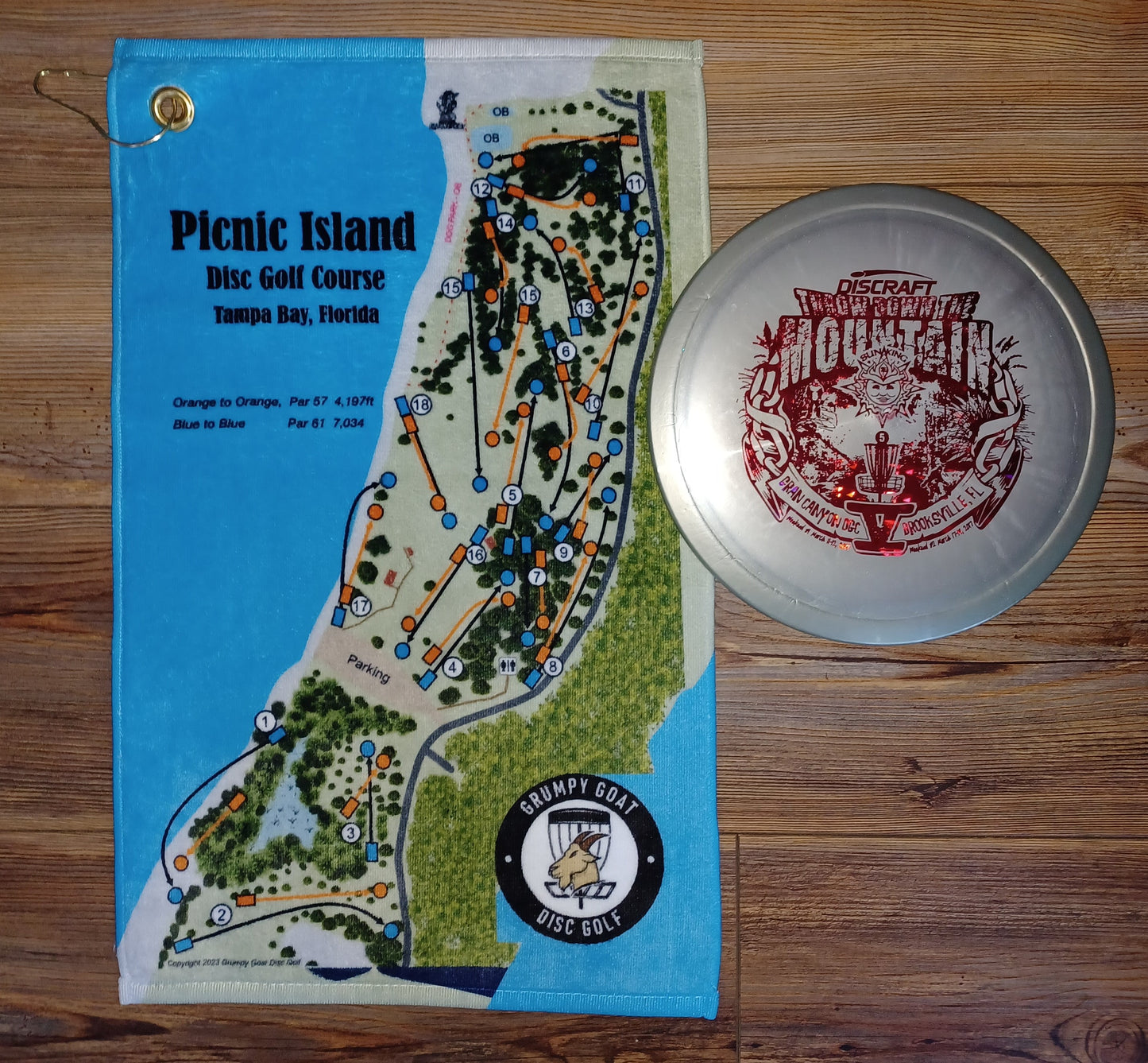 Picnic Island Disc Golf Map Towel ***FREE SHIPPING***