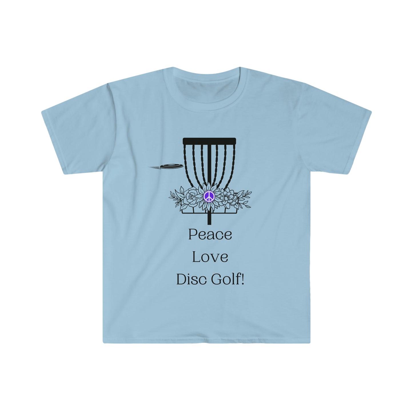 Peace, Love, Disc Golf! Unisex Softstyle T-Shirt