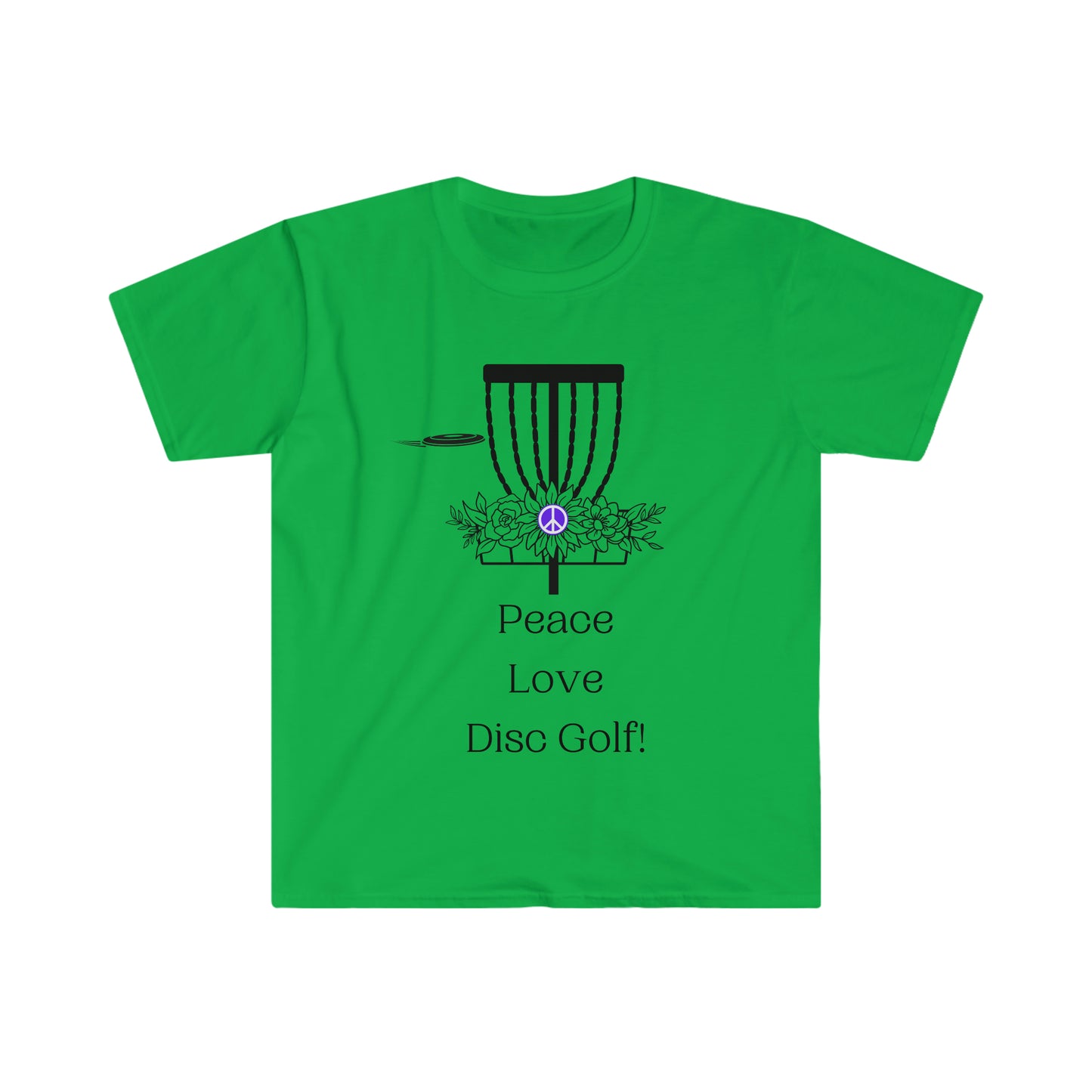 Peace, Love, Disc Golf! Unisex Softstyle T-Shirt