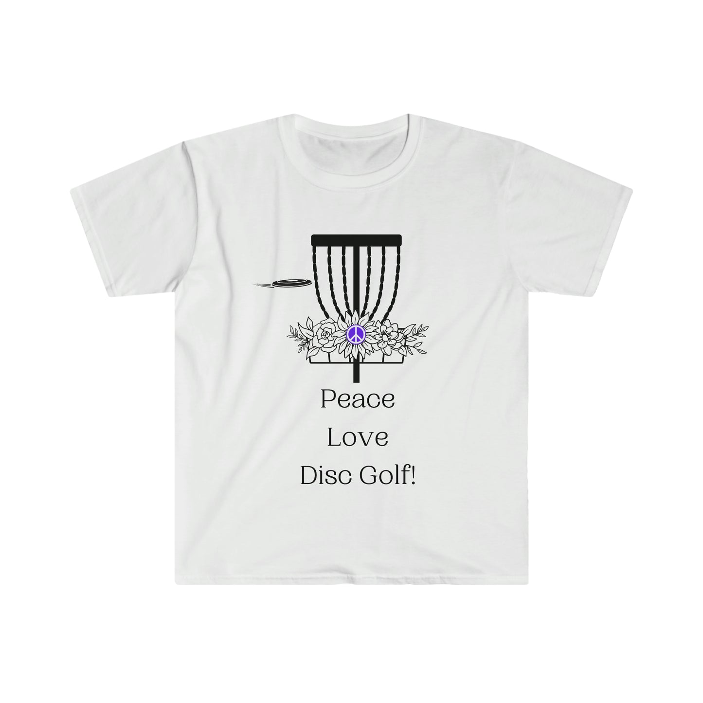 Peace, Love, Disc Golf! Unisex Softstyle T-Shirt