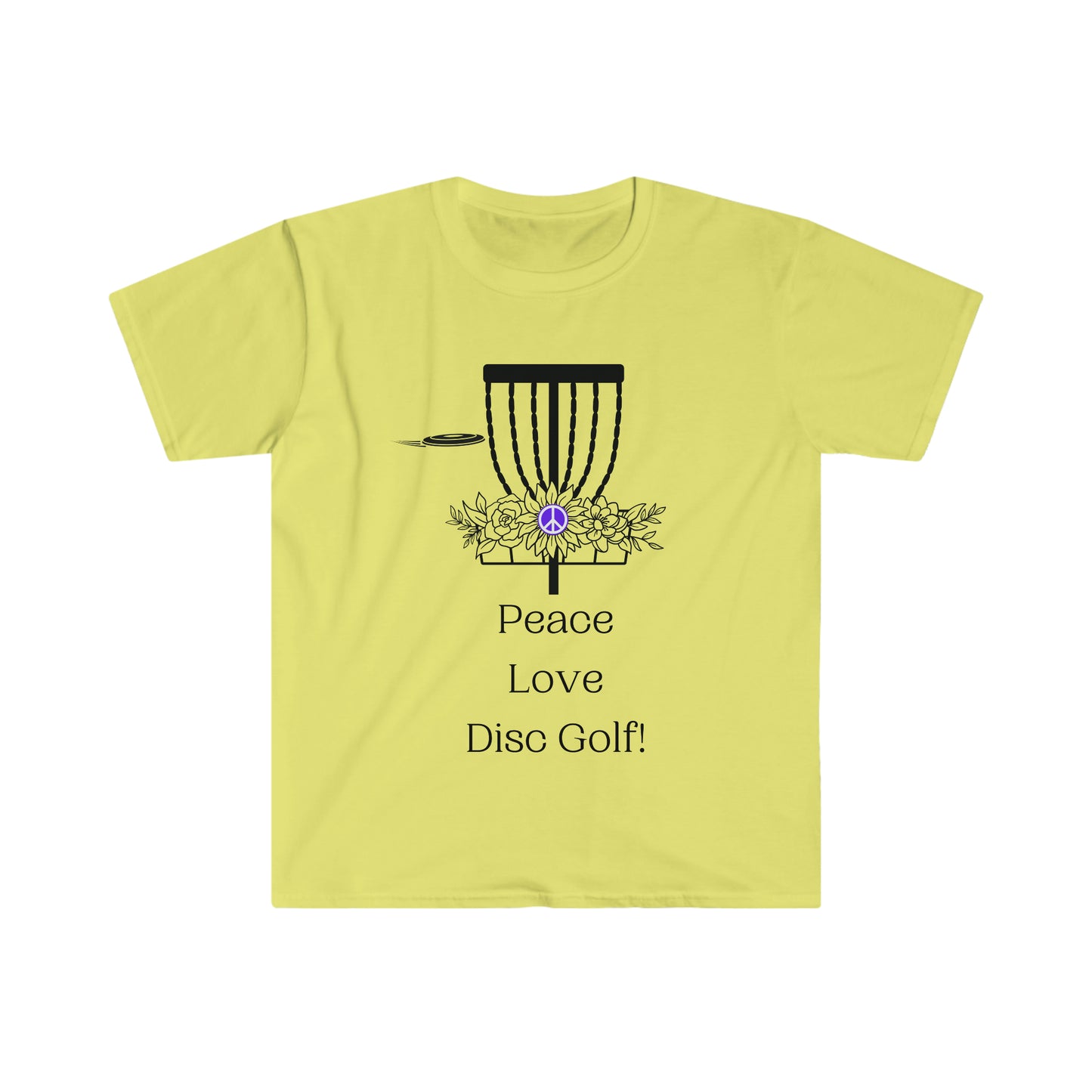 Peace, Love, Disc Golf! Unisex Softstyle T-Shirt