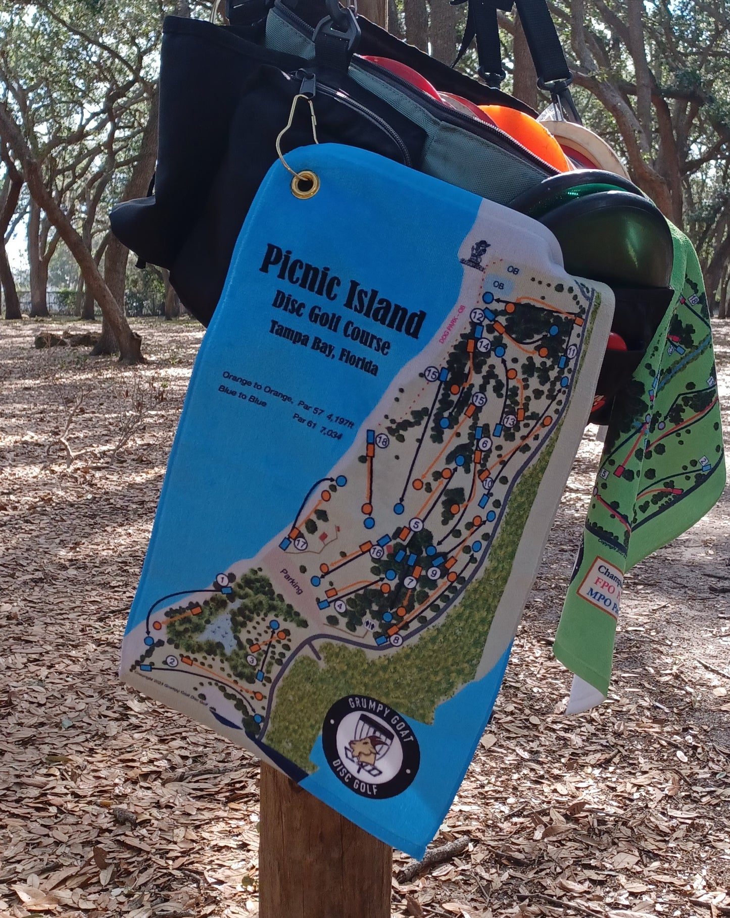 Picnic Island Disc Golf Map Towel ***FREE SHIPPING***