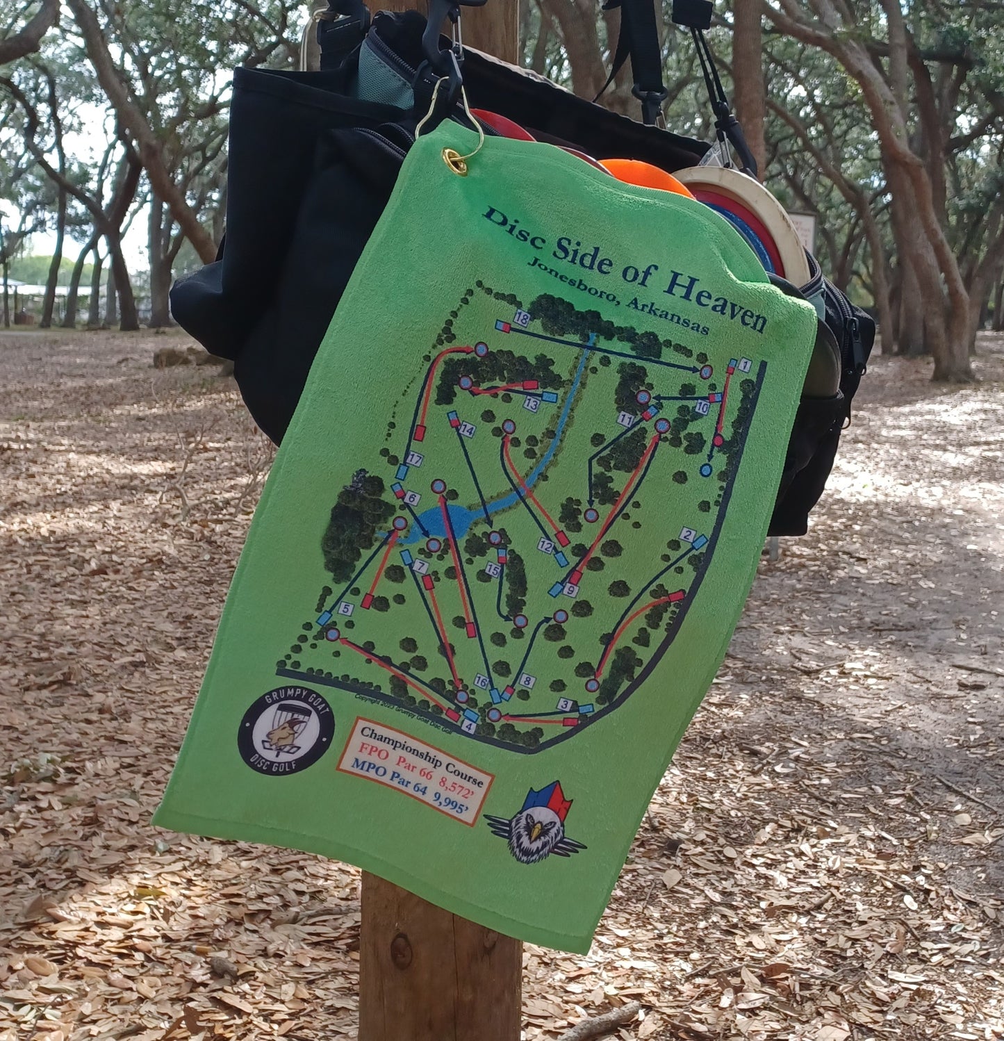 Disc Side of Heaven Disc Golf Course Map Towel ***FREE SHIPPING***