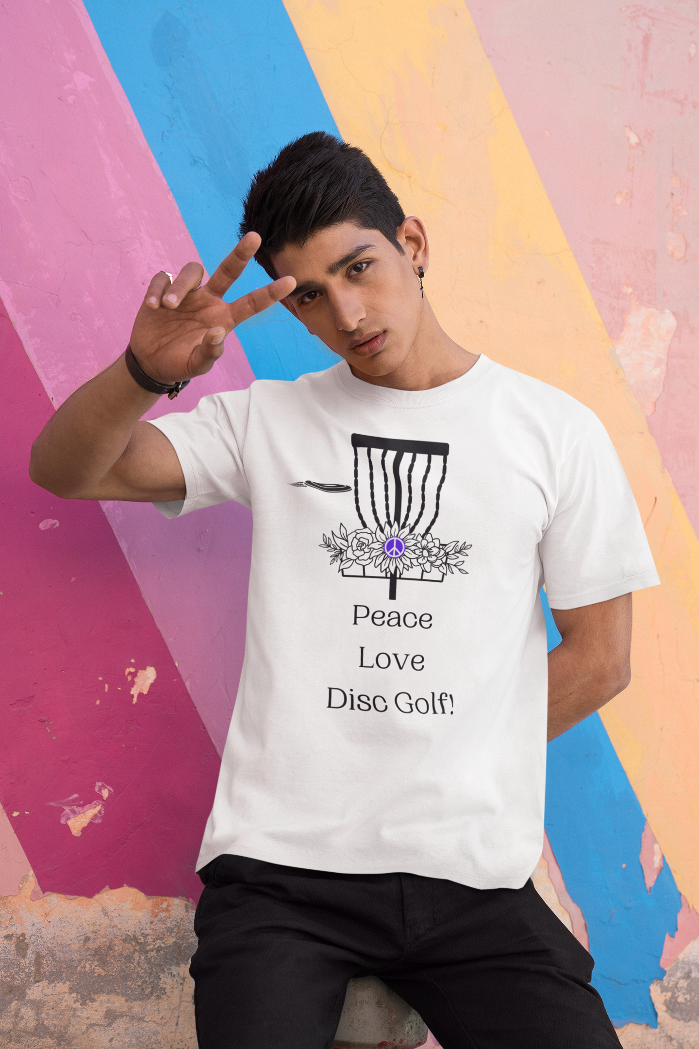 Peace, Love, Disc Golf! Unisex Softstyle T-Shirt